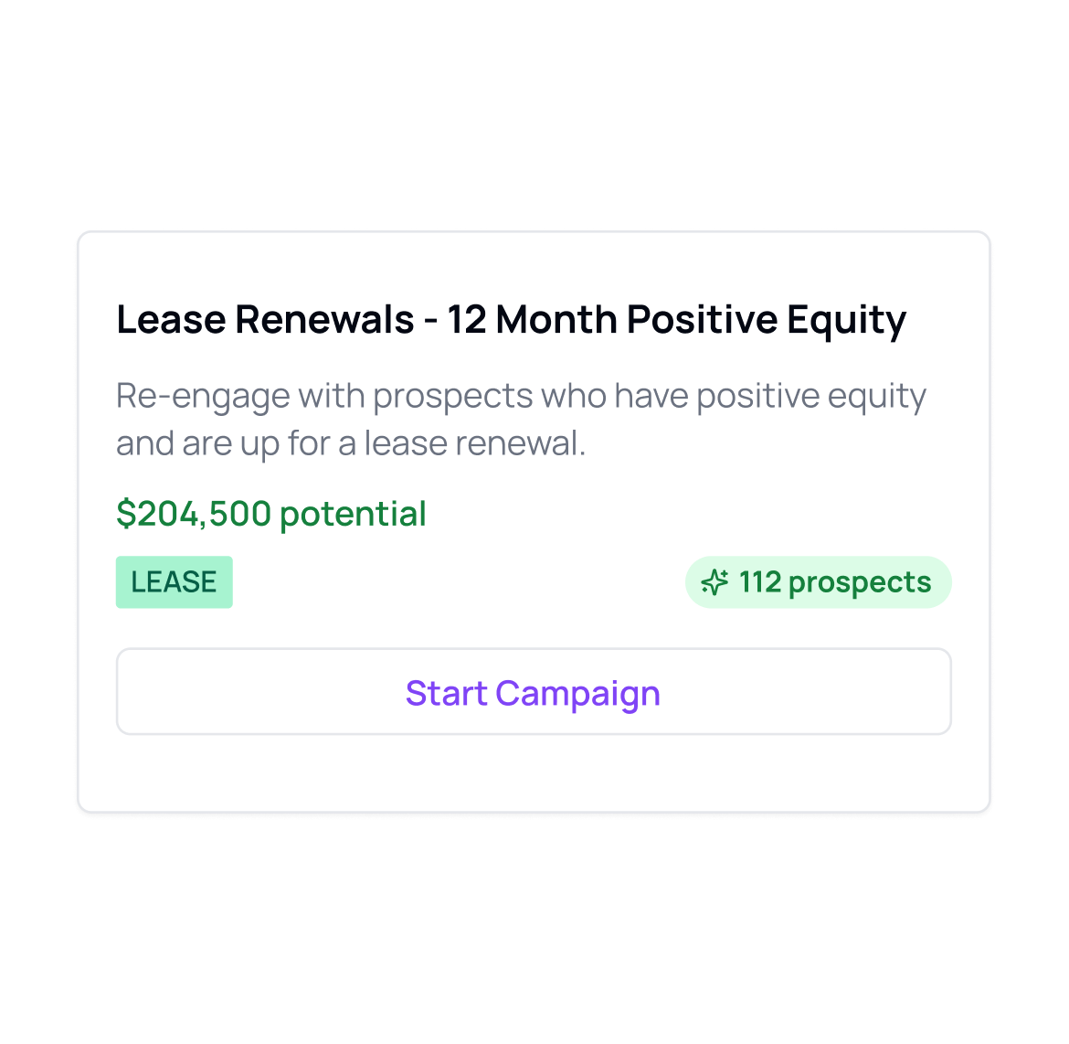 AVA™ Marketing Campaigns — lease renewal campaign