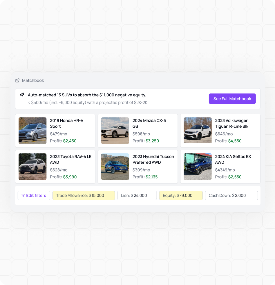 MatchBook - approval to inventory matching