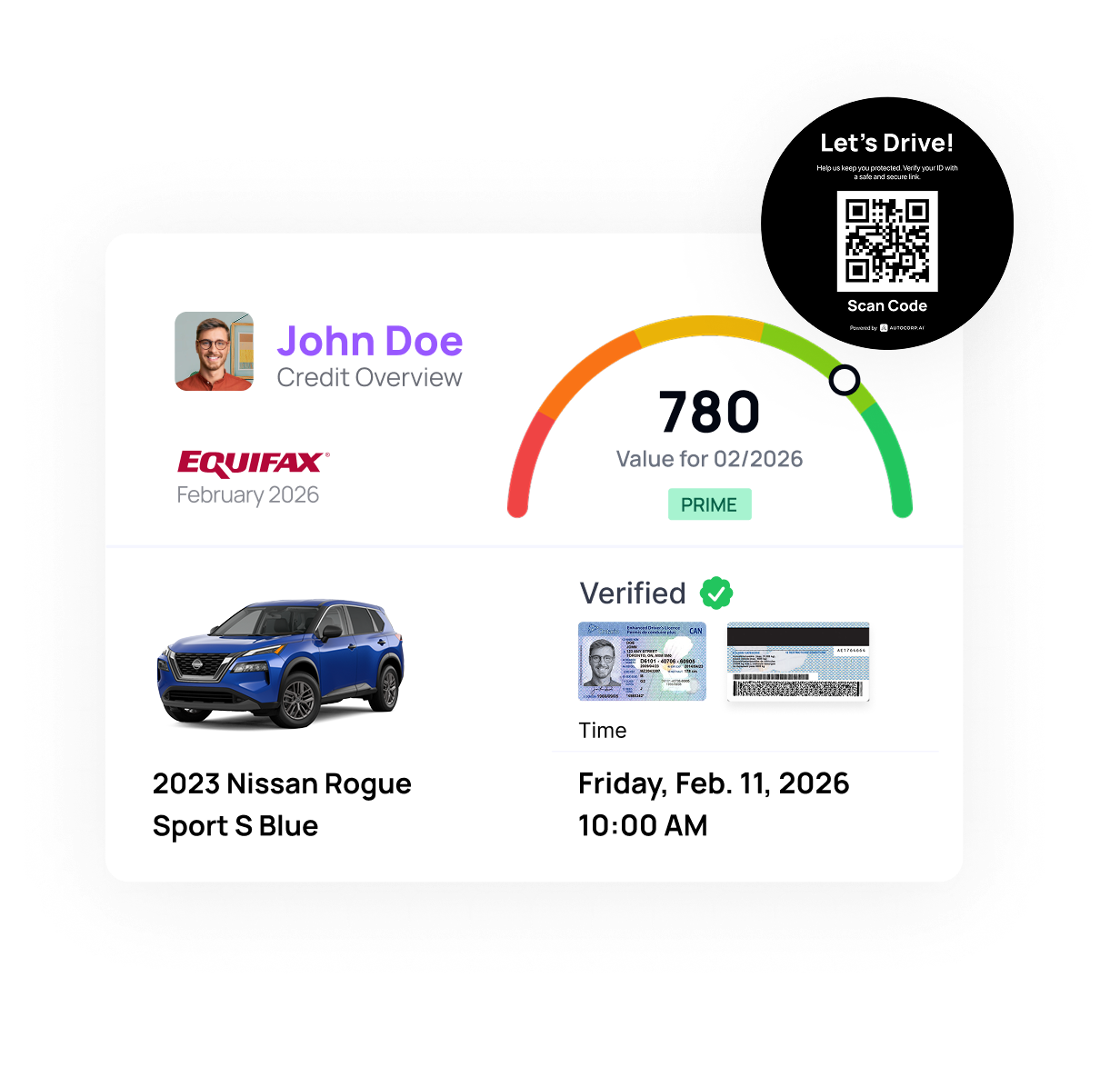 Customer scanning a VeriDrive QR sticker